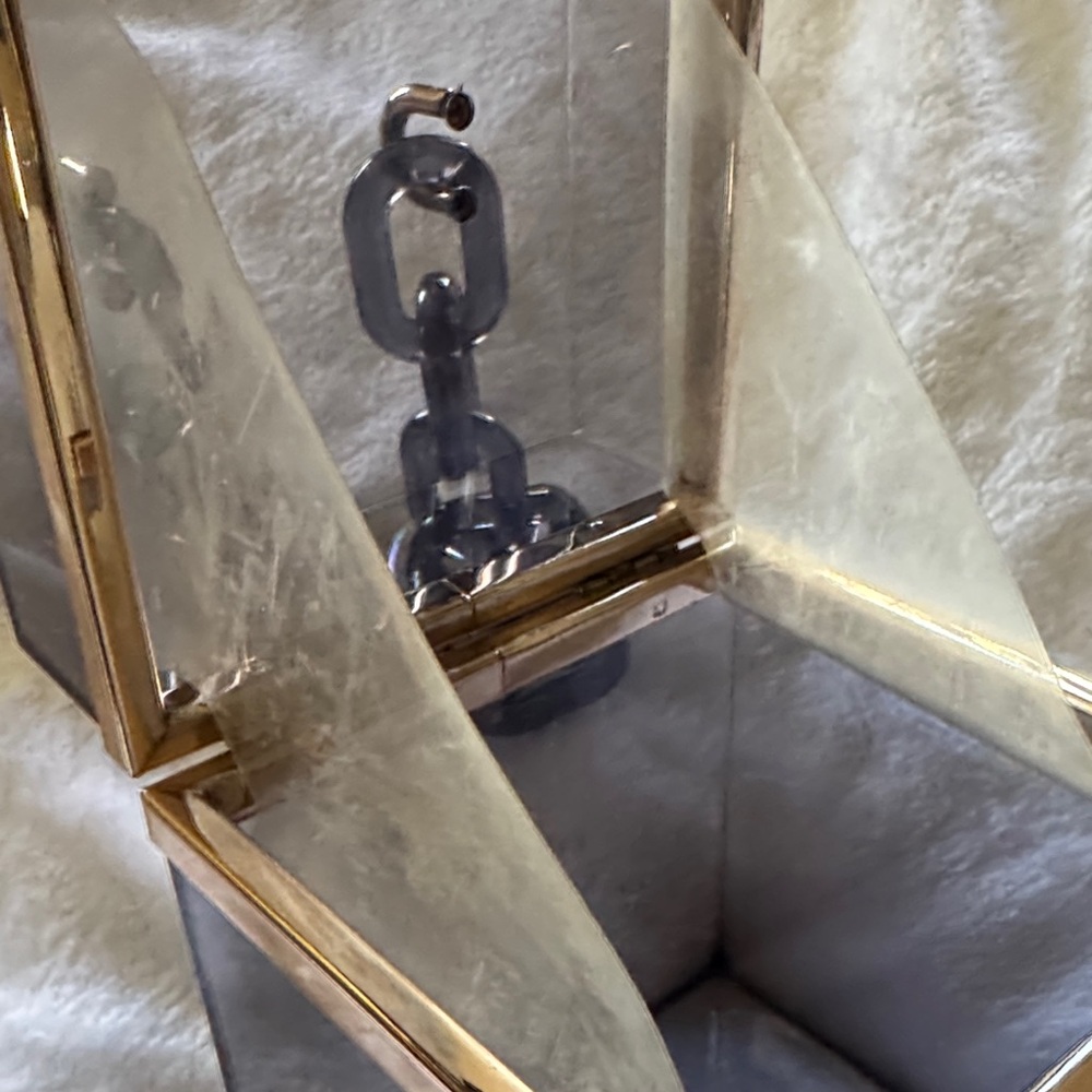 Transparent Box Clutch with Gold Accent - Picture 13 of 14